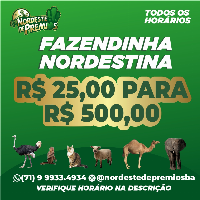 FAZENDINHA - QUARTA-FEIRA - SN 0100 - 19:20H ganhador do prêmio FAZENDINHA - QUARTA-FEIRA - SN 0100 - 19:20H